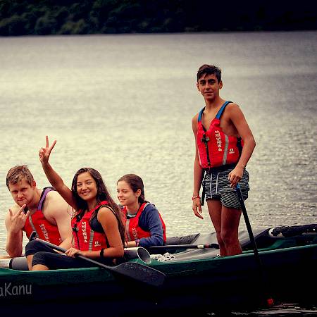 ISSFT students paddling in canoes