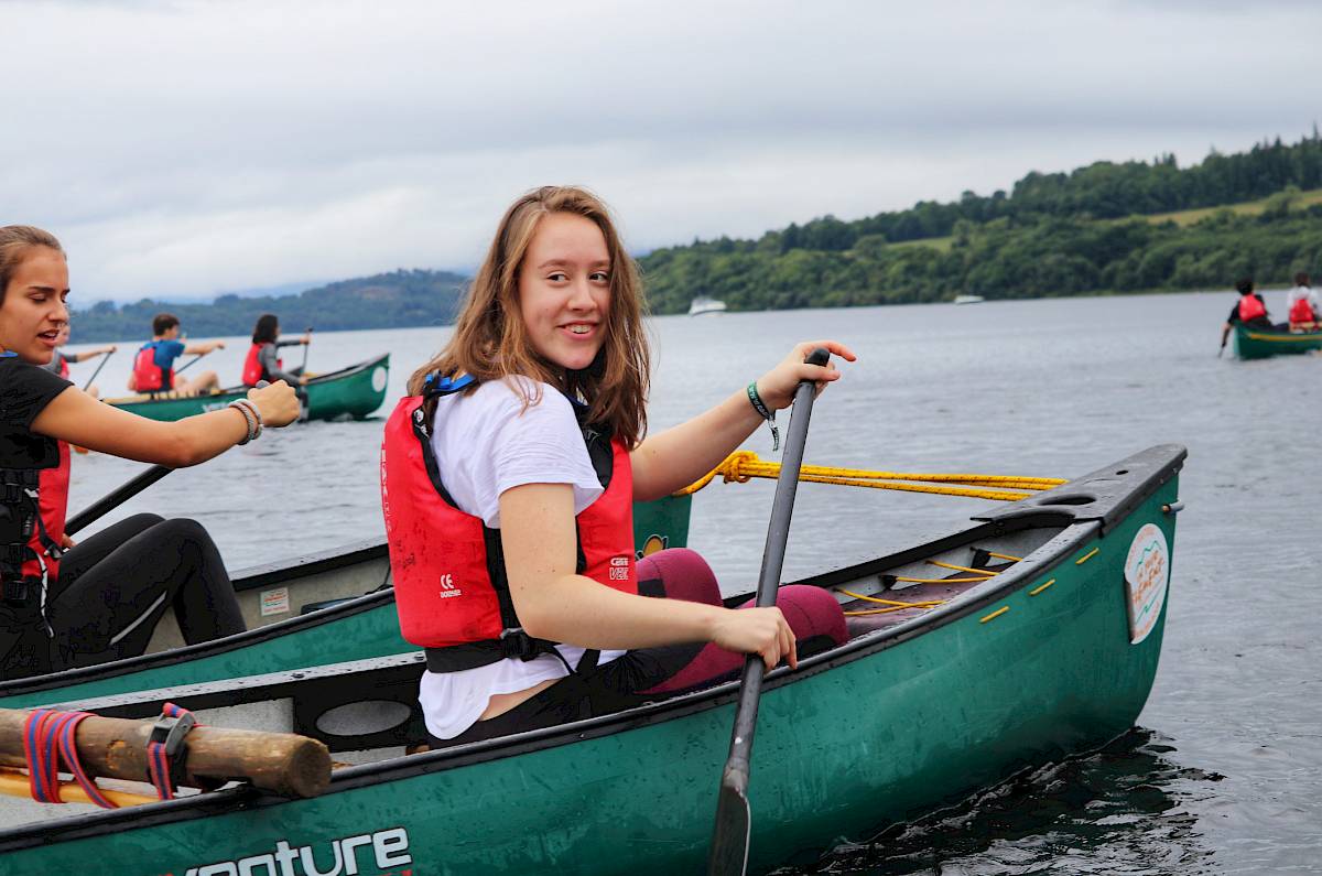 ISSFT students kayaking on a lake