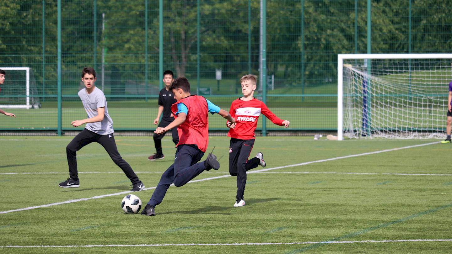 ISSFT students playing soccer