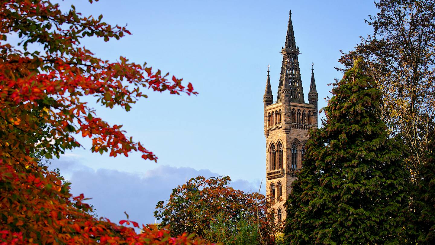 Prestigious boarding school beyond trees